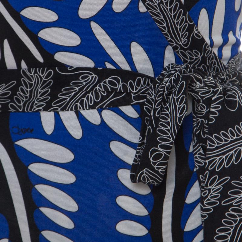 Diane Von Furstenberg Blue Printed Silk ...